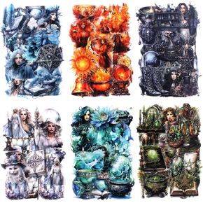 180 pcs Transparent PET Scrapbook Stickers, Women Character Floral Mirror Frame Boarder Decorative Stickers for Art Journaling, Junk Journals, Scrapbooking Supplies