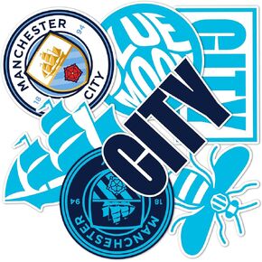 Manchester City Stickers Man City MCFC Sheet Vinyl Football Soccer Premier League Decal Laptop Water Bottle Car Scrapbook (Type 2-2)