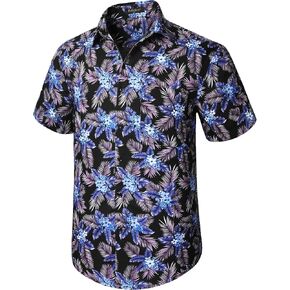 Men's Short Sleeve Hawaiian Shirts Casual Floral Button Down Tropical Shirt Summer Holiday Beach Aloha Hawaii Shirt…