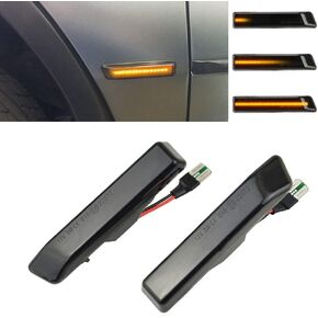 2Pcs Sequential Dynamic LED Fender Side Marker Turn Signal Lights Smoked Lens Blinker Assembly Compatible with BMW E53 X5 1999-2006, E36 1996-1999