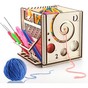 وعاء غزل خشبي الكل في واحد من Palksky، أوعية غزل الحياكة للكروشيه، حامل غزل كبير جدًا، أداة حياكة متعددة الوظائف، هدايا كروشيه in Kuwait