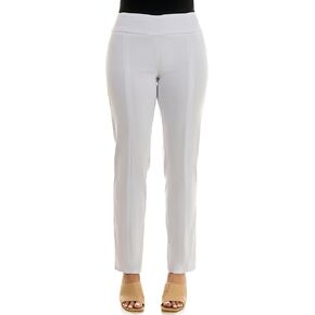 Zac & Rachel Women's Millennium Fabric Pull-On Slim Leg Pant, Optic White, 8