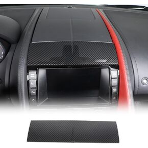 غطاء لوحة أجهزة القياس المركزية متوافق مع جاكوار F-Type 2013-2024، ABS ملحقات لوحة وحدة التحكم المركزية للسيارة (نمط ألياف الكربون)