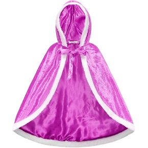 Princess Cloak with Hood Girls Cape Kid Toddler Costume Dress up for Halloween Christmas Carnival Cosplay