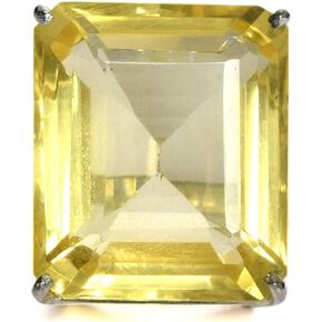 GEMHUB 14.20 Gram Yellow Citrine Ring November Birthstone Ring 925 Sterling Silver Plated Genuine Gemstone Jewelry Gift for Women