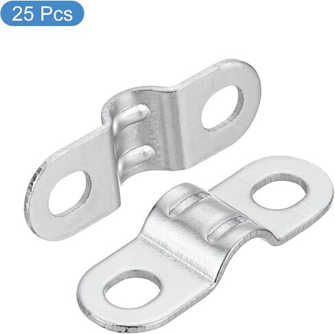 uxcell 16Pcs Rigid Pipe Strap Fit M5 (1/5") Tube OD, 2 Holes Carbon Steel Tension Tube Clamp, Metal Wire Clip for Pipe or Cable Fixing, Silver in Saudi Arabia