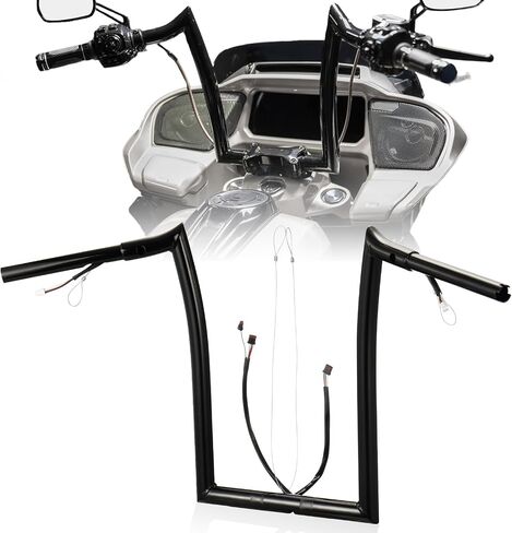 مقاود Rise Ape Hangers Road Glide مقاس 16 بوصة لـ Harley 2014-up Road Glide/Road Glide Special/Road Glide Ultra 1.25 بوصة Meathook Bar سلك CAN-Bus سلكي مسبقًا وخط توجيه، أسود in Saudi Arabia