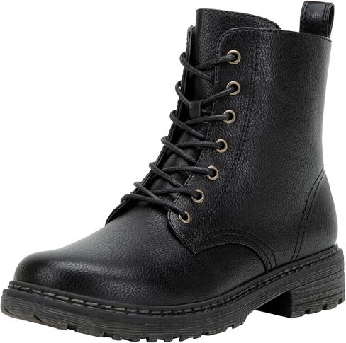 Women's Combat Boots Lace Up Ankle Booties with Side Zipper | Short, flat, comfortable, fashion casual dress style, low heel, motorcycle, work, everyday wear in Saudi Arabia