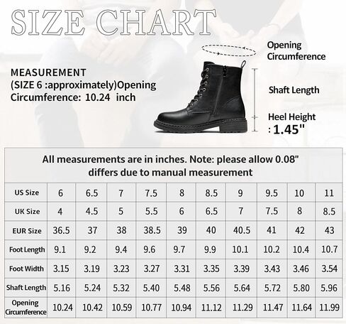 Women's Combat Boots Lace Up Ankle Booties with Side Zipper | Short, flat, comfortable, fashion casual dress style, low heel, motorcycle, work, everyday wear in Saudi Arabia