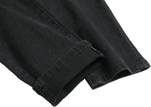 Men's Ripped Straight Leg Jeans, Black, Slim Fit, Regular Length, Distressed Design in Saudi Arabia