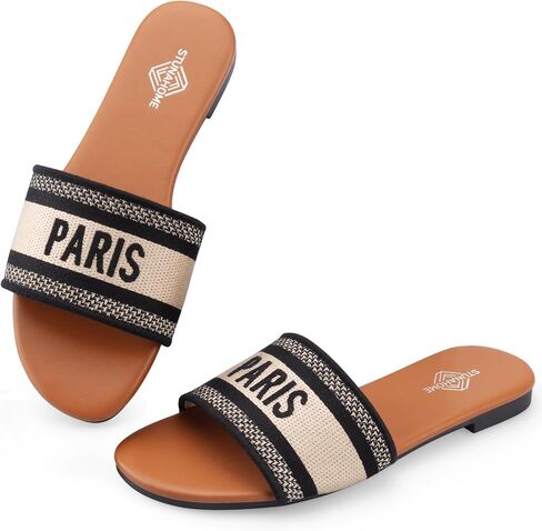 STUNAHOME Womens Flat Sandals Braided Fashion Open Toe Woven Slip On Slides Casual Beach Sandals Slippers for Summer in Saudi Arabia