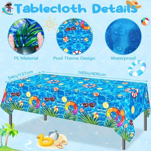 Winrayk ديكورات حفلات حمام السباحة، لوازم أعياد الميلاد الصيفية والشاطئ للأطفال، وقوس بالون بخلفية مفرش المائدة، بالون من رقائق الفويل، هاواي لوا الاستوائية في سن المراهقة للبالغين على الشاطئ وحمام السباحة وديكورات حفلات أعياد الميلاد in Kuwait