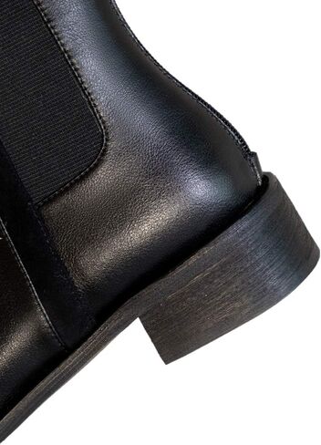 TinaCus Women's Handmade Genuine Leather Round Toe Comfortable Low Chunky Heel Back Zip Up Knee High Riding Boots in Saudi Arabia