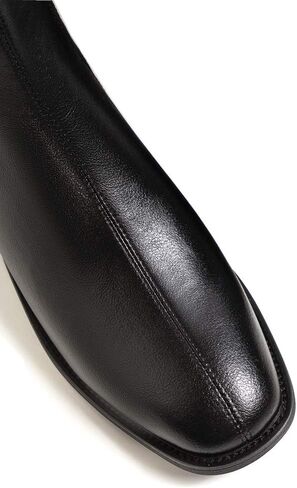 TinaCus Women's Handmade Genuine Leather Round Toe Comfortable Low Chunky Heel Back Zip Up Knee High Riding Boots in Saudi Arabia