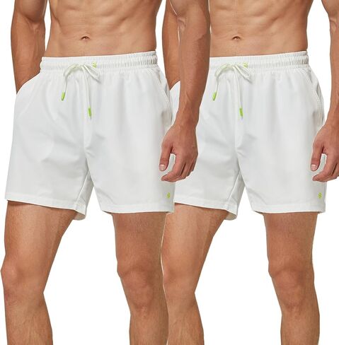 𝗕𝗲𝗮𝗰𝗵 𝗦𝗵𝗼𝗿𝘁𝘀 𝗳𝗼𝗿 𝗠𝗲𝗻, Mens Board Shorts Swimwear, Mens Swim Trunks 2-Pack in Kuwait