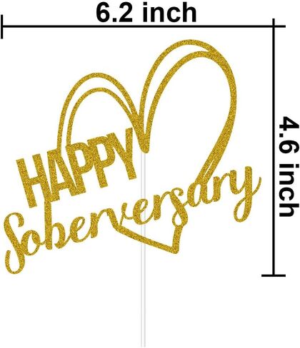 غلاف كعكة ذهبي لامع Happy Soberversary، Sober AF، لوازم حفلات الذكرى السنوية السعيدة لرصانة، مدمنو الكحول المجهولون، ديكور استعادة الرصانة in Kuwait