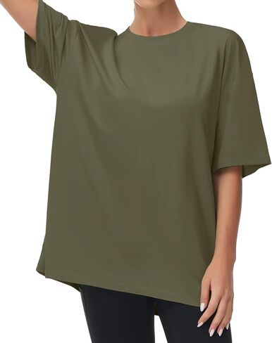 THE GYM PEOPLE Women's Casual Oversized T-Shirts Summer Crewneck Short Sleeve Workout Basic Tee Tops in Saudi Arabia
