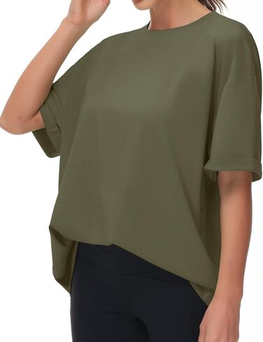 THE GYM PEOPLE Women's Casual Oversized T-Shirts Summer Crewneck Short Sleeve Workout Basic Tee Tops in Saudi Arabia