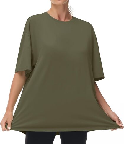 THE GYM PEOPLE Women's Casual Oversized T-Shirts Summer Crewneck Short Sleeve Workout Basic Tee Tops in Saudi Arabia