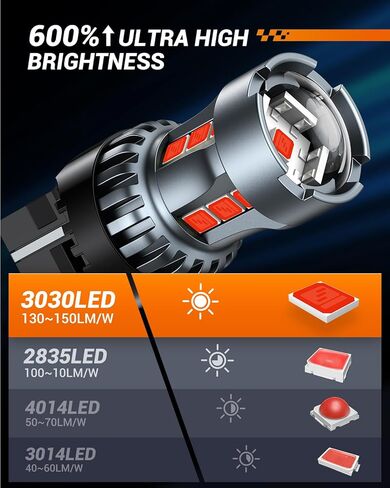SEALIGHT 7443 7440 LED لمبة أضواء الفرامل الحمراء، T20 7441 7444 992 W21W لمبة إضاءة LED مع استبدال جهاز العرض لأضواء الوامضة لإيقاف الذيل، حزمة من 2 in Kuwait