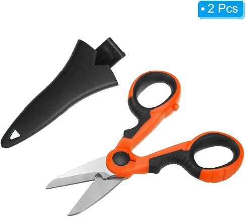 PATIKIL Fishing Scissors, 2 Pack Non-Slip Serrated Edge Scissor Braided Line Cutter Braid Scissors Fishing Snips with Plastic Shell Sheath for Fishing Trimming, Blue, Black in Saudi Arabia