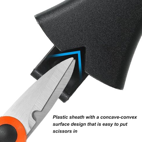 PATIKIL Fishing Scissors, 2 Pack Non-Slip Serrated Edge Scissor Braided Line Cutter Braid Scissors Fishing Snips with Plastic Shell Sheath for Fishing Trimming, Blue, Black in Saudi Arabia