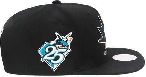 قبعة Mitchell & Ness San Jose Sharks NHL Top Spot Snapback - أسود in Saudi Arabia
