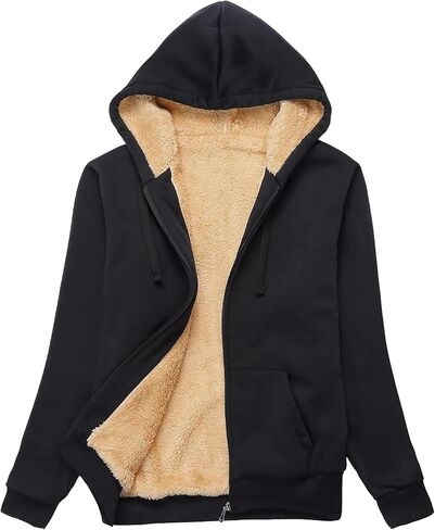 ZITY Womens Hoodies Fleece Jacket Winter Sherpa Lined Sweatshirt in Kuwait