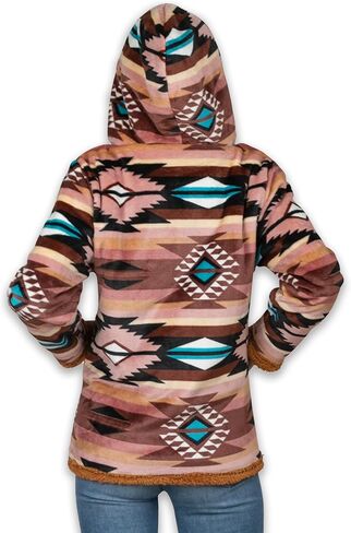 TrailCrest Ladies Smart Plush Sherpa Lined Hooded Sweater Jacket, Zip Up Classic in Kuwait