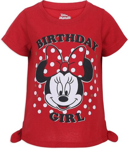 Disney Minnie Mouse and Mickey Mouse Girls’ Birthday Party T-Shirt for Toddler and Little Kids – Blue or Pink or Red in Kuwait
