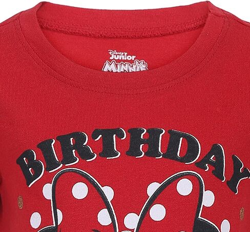 Disney Minnie Mouse and Mickey Mouse Girls’ Birthday Party T-Shirt for Toddler and Little Kids – Blue or Pink or Red in Kuwait