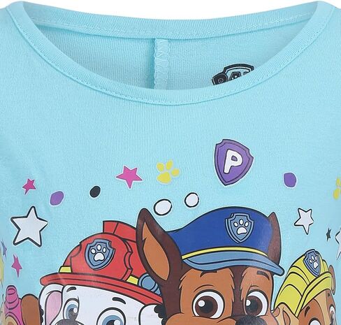 تي شيرت للفتيات بأكمام قصيرة من Paw Patrol Nickelodeon للأطفال الصغار والصغار - رمادي/وردي/أبيض/أزرق in Saudi Arabia