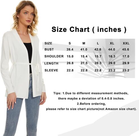 Satuun Women's Casual Open Front Lightweight Cardigan Long Sleeve Breathable Soft Drape Duster in Kuwait