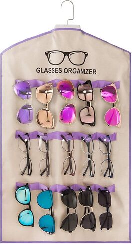 TRIUMPH VISION Hanging Sunglasses Organizers Eyeglasses Holder Stand, 30 Slots Eyeglass Case Eyewear Wall Organizer Multiple Eyeglasses Storage Sunglass Wall Mount Glasses Case Foldable Travel in Saudi Arabia