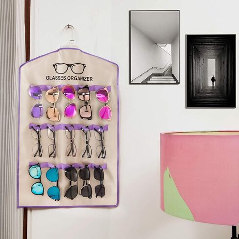 TRIUMPH VISION Hanging Sunglasses Organizers Eyeglasses Holder Stand, 30 Slots Eyeglass Case Eyewear Wall Organizer Multiple Eyeglasses Storage Sunglass Wall Mount Glasses Case Foldable Travel in Saudi Arabia