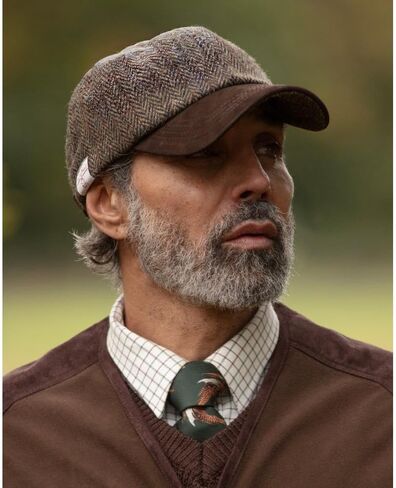 Walker and Hawkes - Harris Tweed Brungton Leather Baseball Cap in Kuwait
