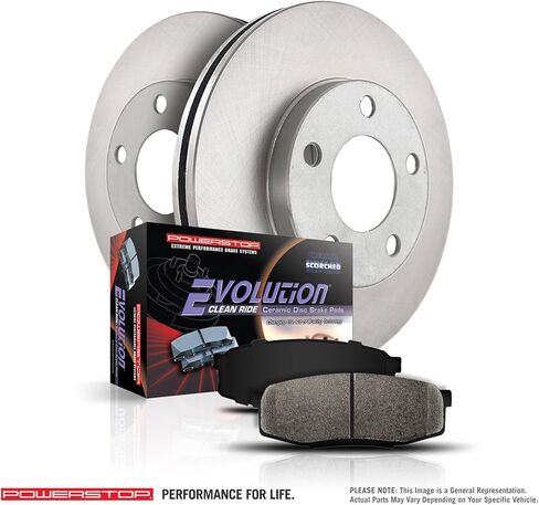 مجموعة فرامل بديلة أمامية متخصصة من Power Stop KOE1137 - دوارات فرامل OE ووسادات فرامل من السيراميك in Saudi Arabia