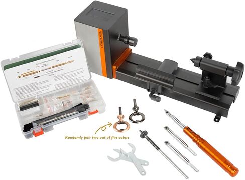 مخرطة صغيرة احترافية من O'SKOOL مع مجموعة أدوات مخرطة الخشب للأعمال الخشبية والتلميع والنجارة in Kuwait