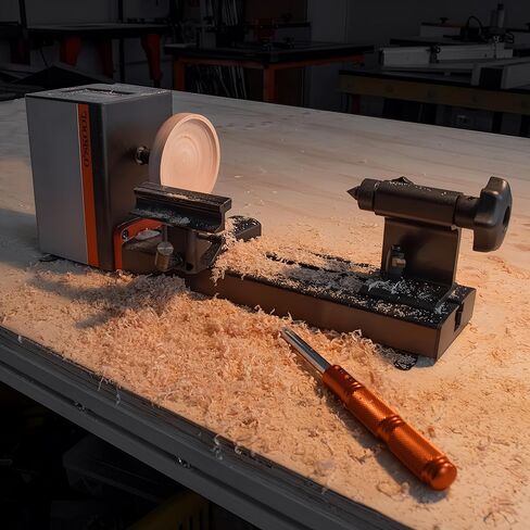 مخرطة صغيرة احترافية من O'SKOOL مع مجموعة أدوات مخرطة الخشب للأعمال الخشبية والتلميع والنجارة in Kuwait