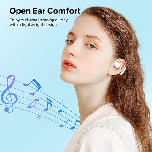 BUGANI Open Ear Headphones, Bluetooth 5.3 Wireless Headphones with Dual 16.2mm Large Driver, Open Ear Earbuds with HiFi Stereo Sound, ENC Clear Talk, 30H Playtime, Waterproof Sport Earbuds for Running in Kuwait