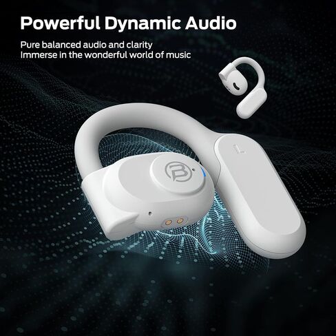 BUGANI Open Ear Headphones, Bluetooth 5.3 Wireless Headphones with Dual 16.2mm Large Driver, Open Ear Earbuds with HiFi Stereo Sound, ENC Clear Talk, 30H Playtime, Waterproof Sport Earbuds for Running in Kuwait