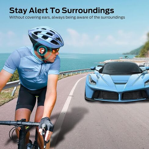 BUGANI Open Ear Headphones, Bluetooth 5.3 Wireless Headphones with Dual 16.2mm Large Driver, Open Ear Earbuds with HiFi Stereo Sound, ENC Clear Talk, 30H Playtime, Waterproof Sport Earbuds for Running in Kuwait