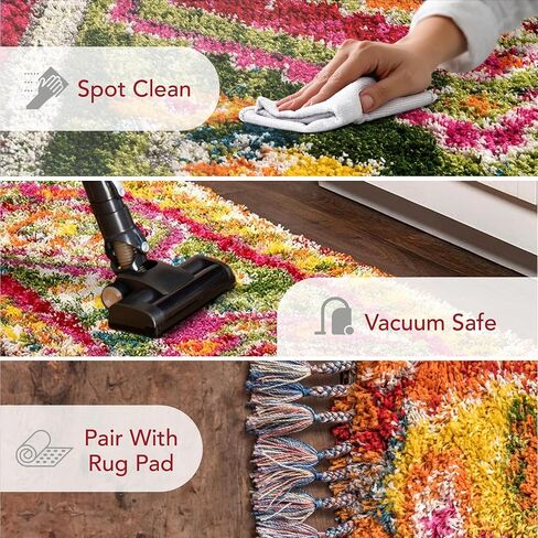 سجادة منطقة NuLOOM Destiny Medallion Shag، 5' 3" x 7' 6"، متعددة الألوان in Saudi Arabia