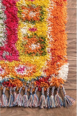 سجادة منطقة NuLOOM Destiny Medallion Shag، 5' 3" x 7' 6"، متعددة الألوان in Saudi Arabia