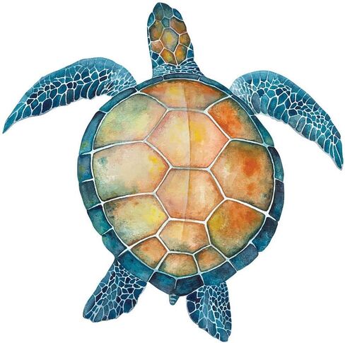 Paper House Productions Watercolor Sea Turtle Shaped Die-Cut 3.5" Vinyl Sticker in Saudi Arabia