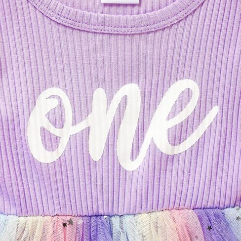 GRNSHTS Baby Girl 1st Birthday Outfits Ribbed Tulle Romper Princess Cake Smash Photo Shoot Clothes+Headband in Saudi Arabia