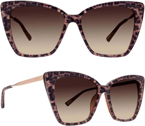 DIFF Eyewear Becky II Designer Cat Eye Sunglasses for Women 100% UVA/UVB, Tortoise in Kuwait