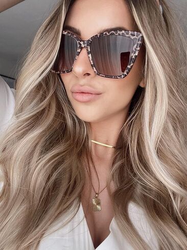 DIFF Eyewear Becky II Designer Cat Eye Sunglasses for Women 100% UVA/UVB, Tortoise in Kuwait