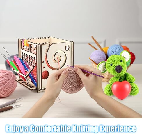 وعاء غزل خشبي الكل في واحد من Palksky، أوعية غزل الحياكة للكروشيه، حامل غزل كبير جدًا، أداة حياكة متعددة الوظائف، هدايا كروشيه in Kuwait