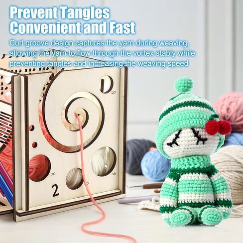 وعاء غزل خشبي الكل في واحد من Palksky، أوعية غزل الحياكة للكروشيه، حامل غزل كبير جدًا، أداة حياكة متعددة الوظائف، هدايا كروشيه in Kuwait